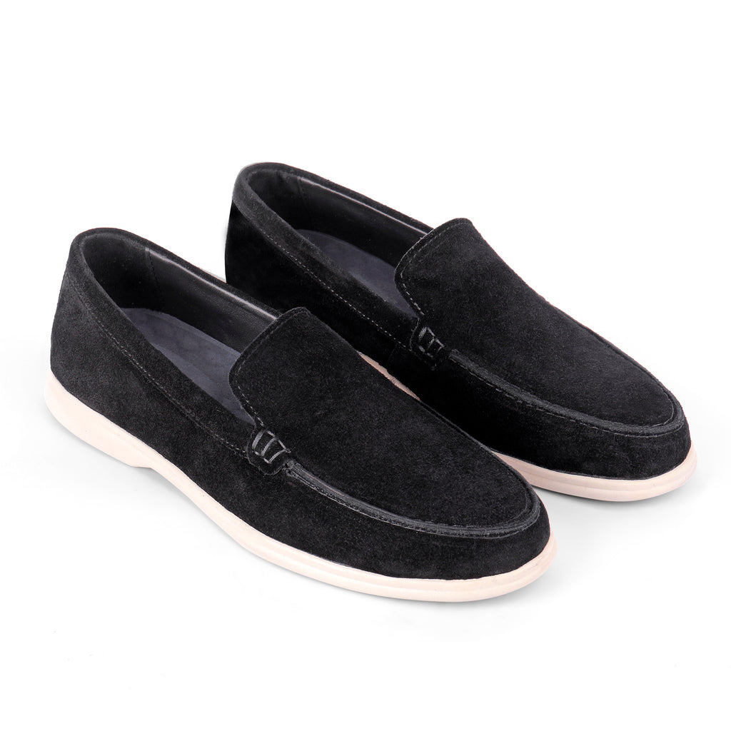 Jasper Suede Summer Loafers - Black