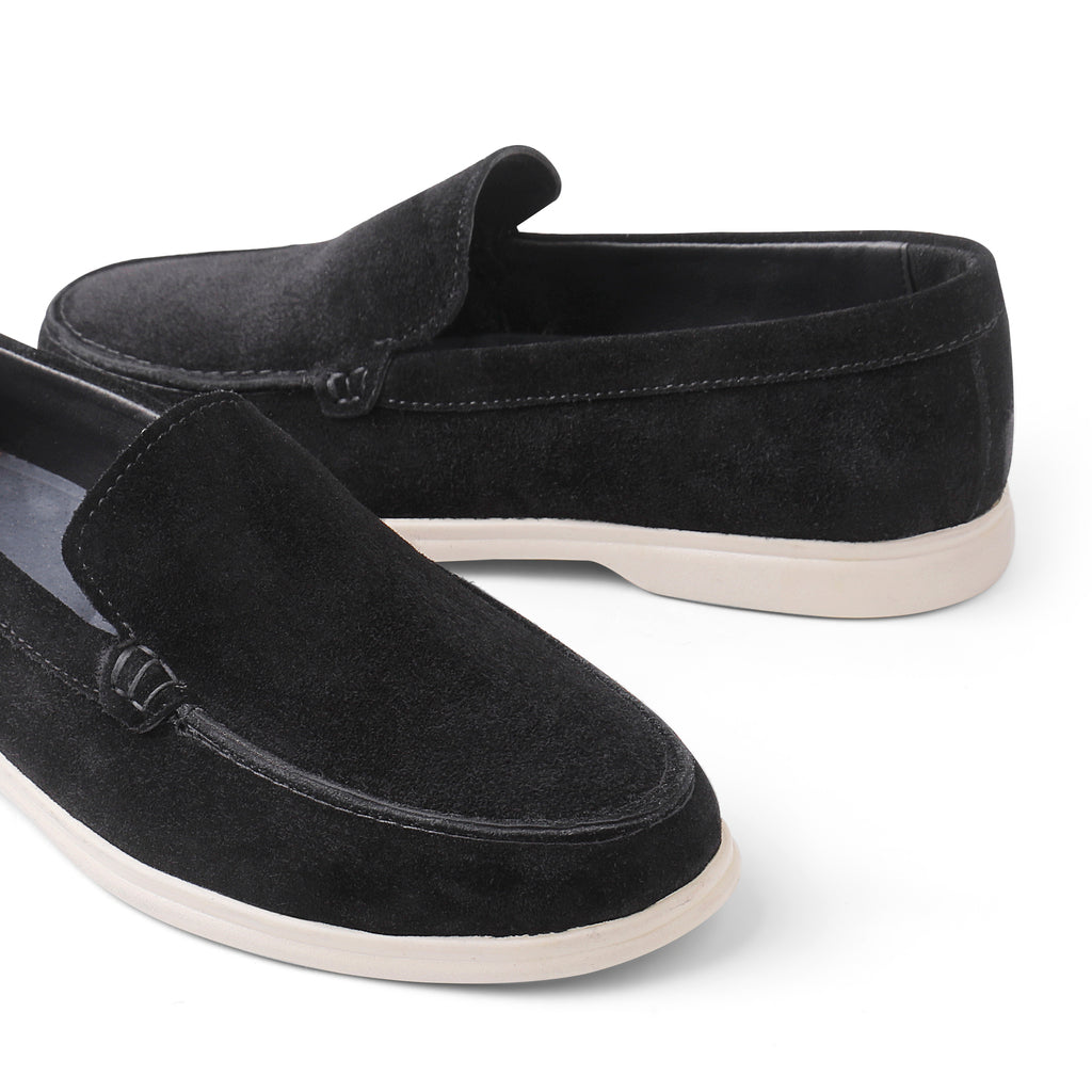 Jasper Suede Summer Loafers - Black