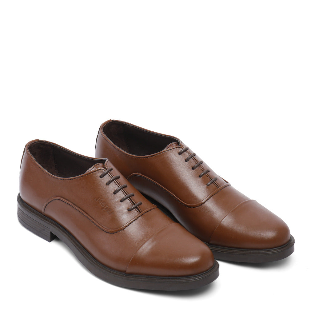 Jasper Genuine Leather Cap Toe Oxfords – Brown