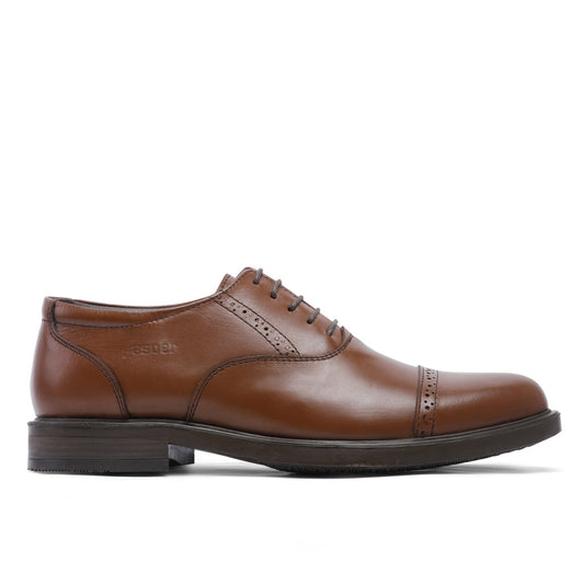 Jasper Genuine Leather Cap Toe Oxfords – Brown