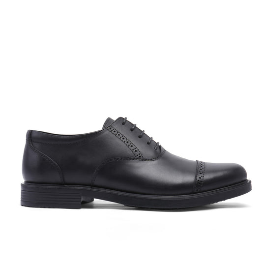 Jasper Genuine Leather Cap Toe Oxfords – Black