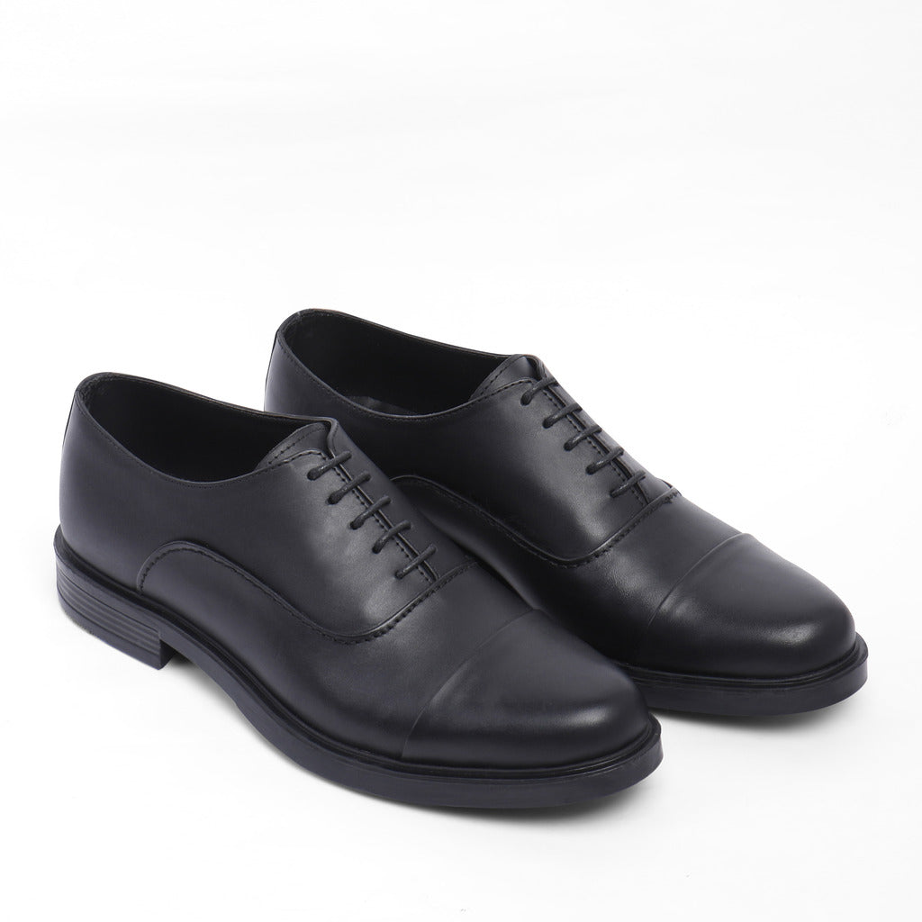 Jasper Genuine Leather Cap Toe Oxfords – Black