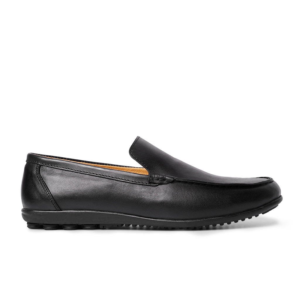 Jasper Genuine Leather Moccasins - Black