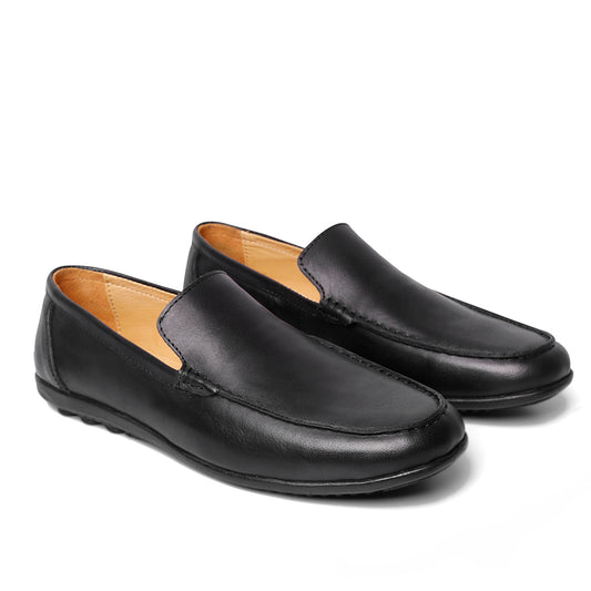 Jasper Genuine Leather Moccasins - Black