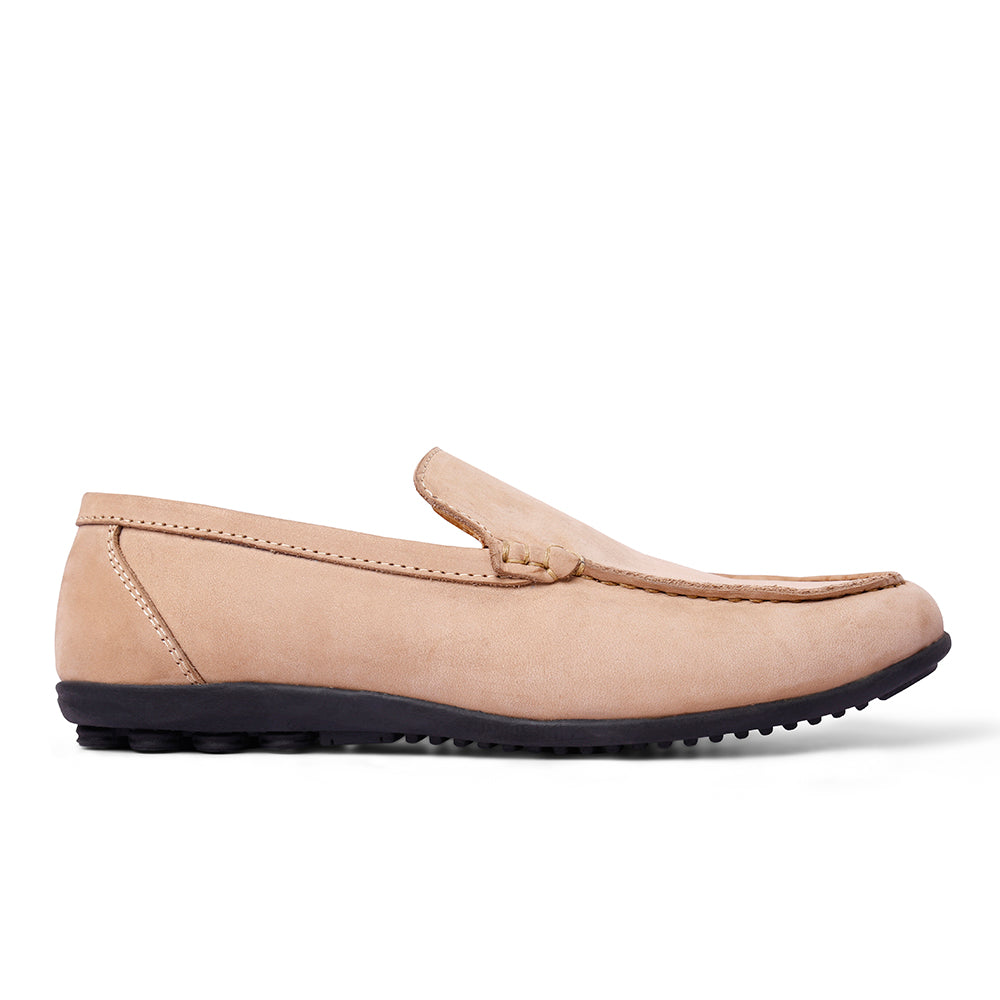 Jasper Genuine Leather Moccasins - Beige