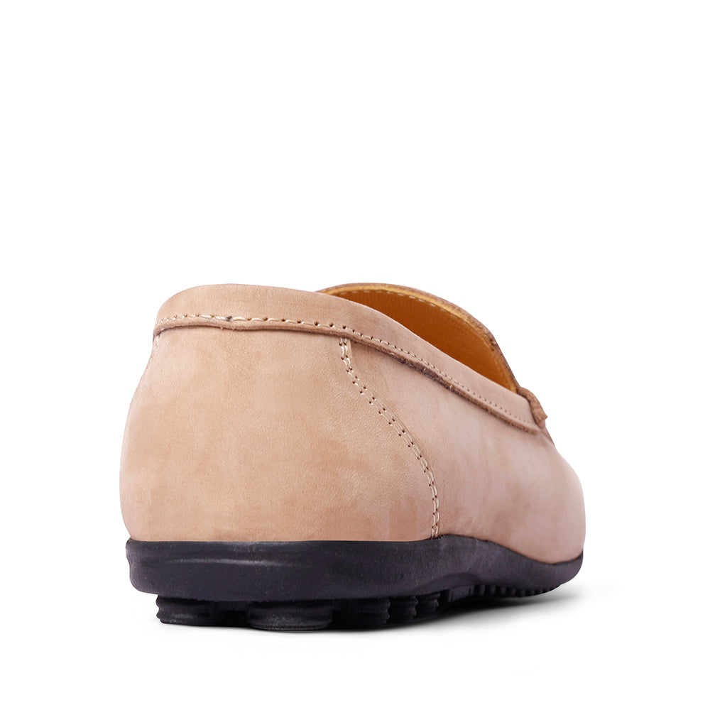 Jasper Genuine Leather Moccasins - Beige