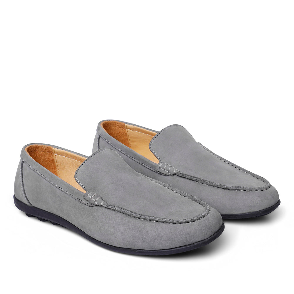 Jasper Genuine Leather Moccasins - Gray